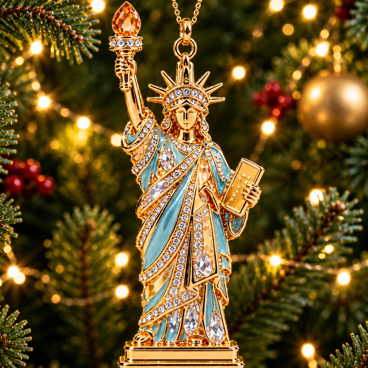 USA Landmark Crystal Christmas Ornaments – Luxury Crystal Christmas Ornaments 🎄✨