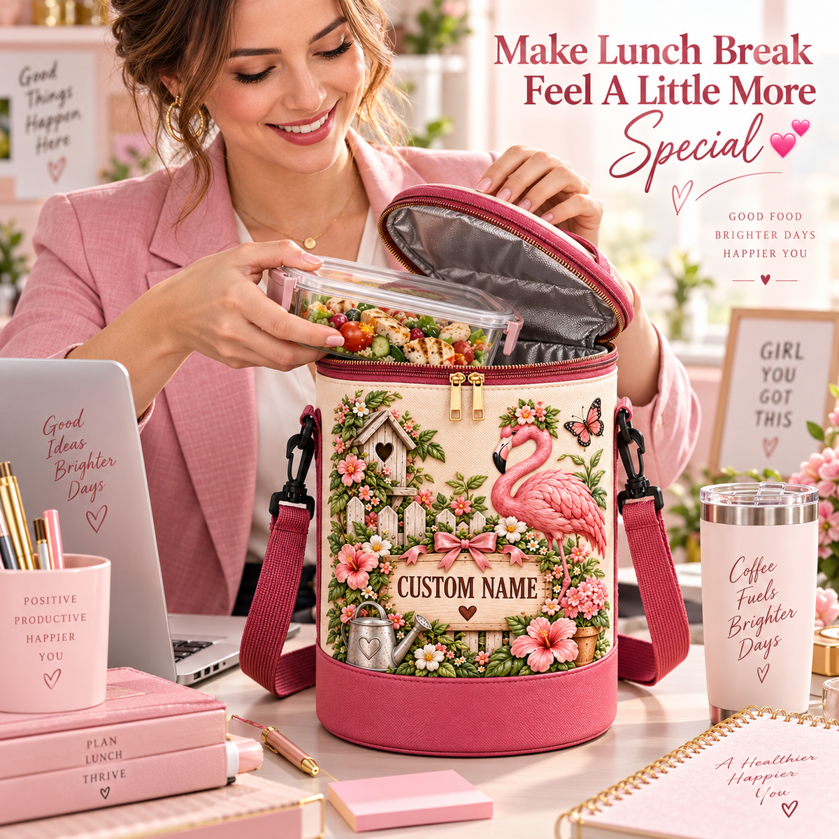 Personalized Garden Lunch Bag 🌸🥪💖