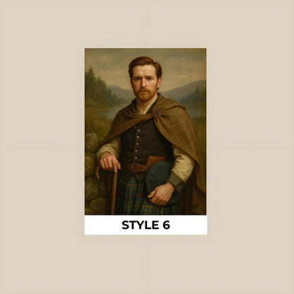 Custom Portrait for Him in Kilt