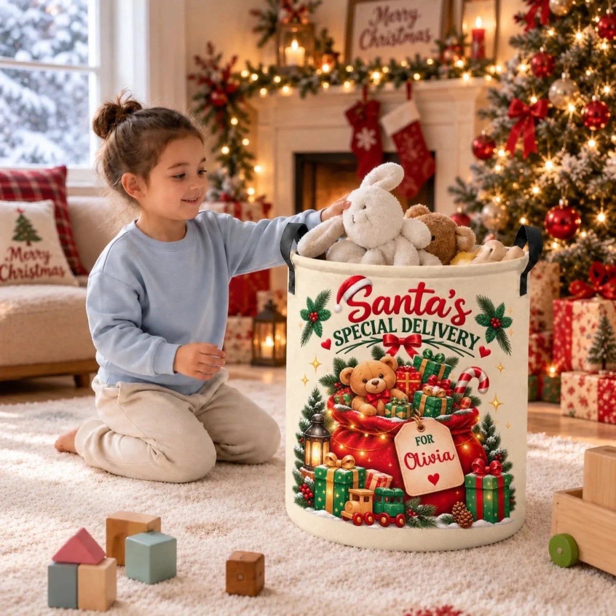 🎅 Personalized Christmas Santa’s Special Delivery Basket - Gifts For Kids