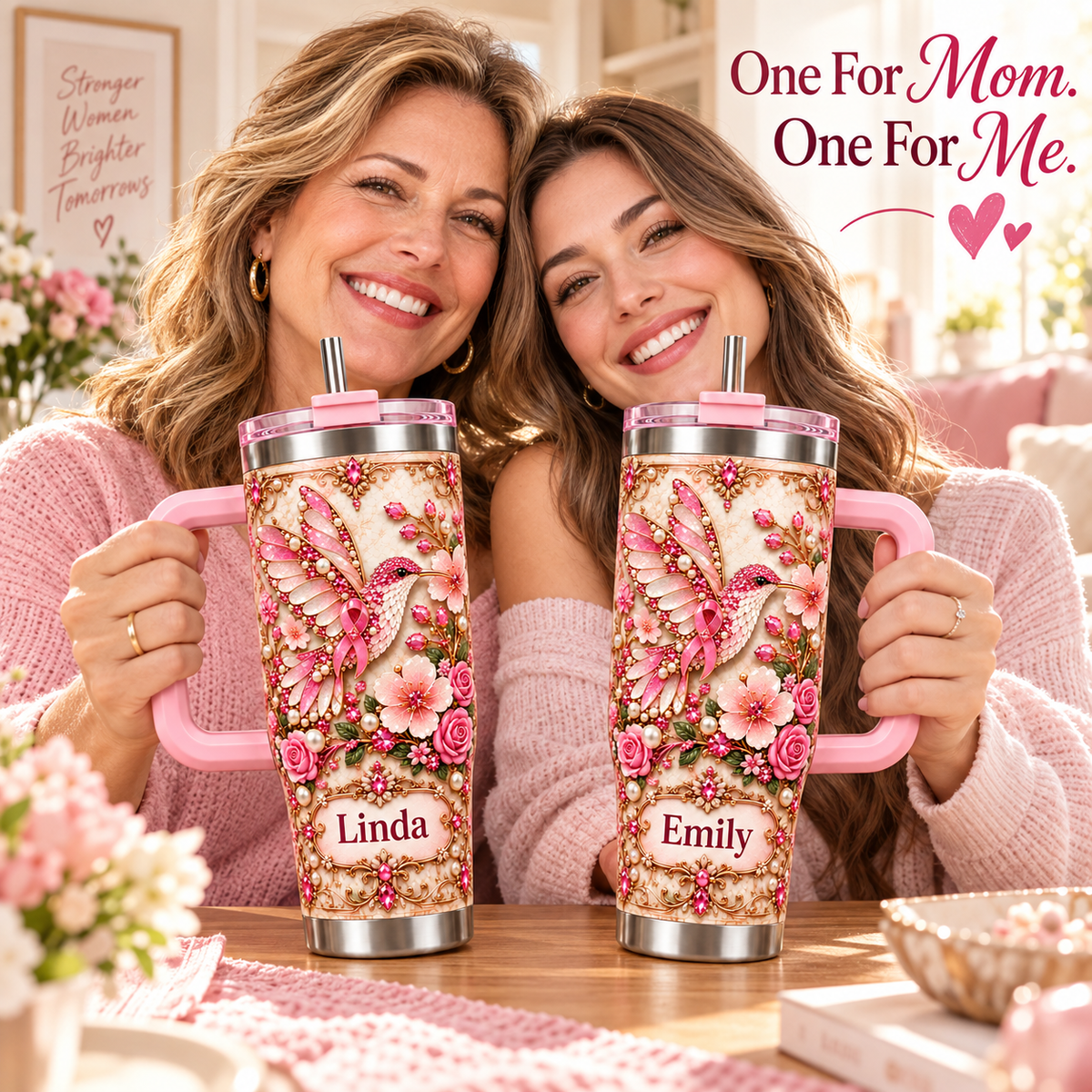 💗 Personalized Pink Hummingbird Tumbler – Made Just For Her