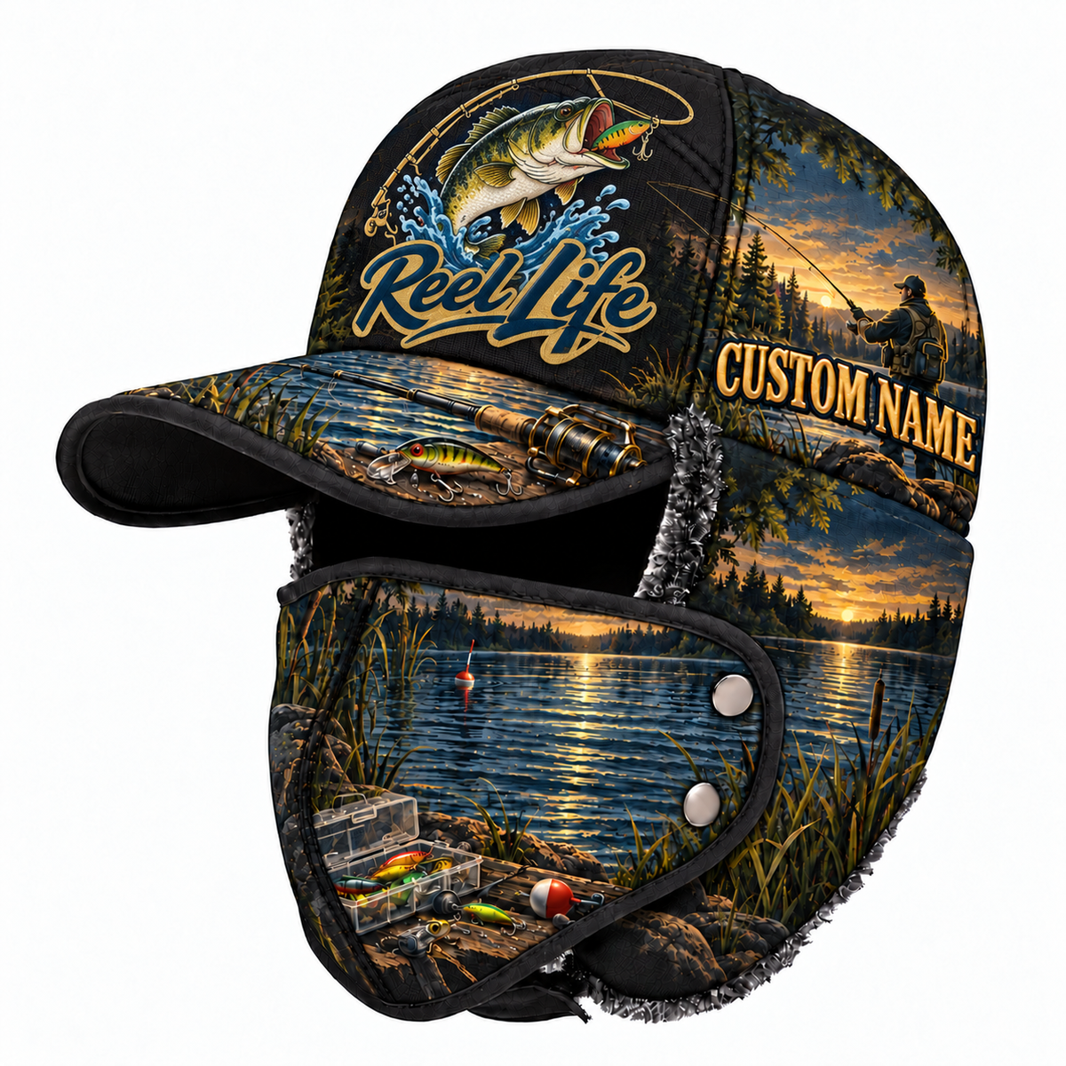 Personalized Fishing Winter Hat – Warm Windproof Outdoor Trapper Hat 🎣❄️