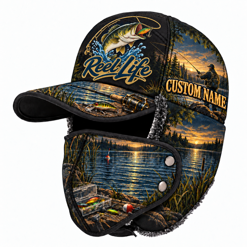 Personalized Fishing Winter Hat – Warm Windproof Outdoor Trapper Hat 🎣❄️