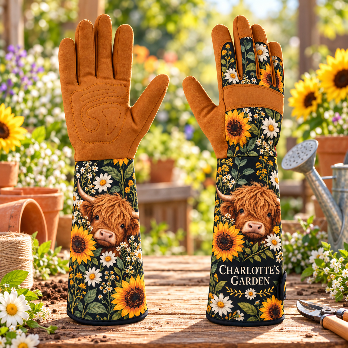 🌿 Personalized Long Cuff Garden Gloves