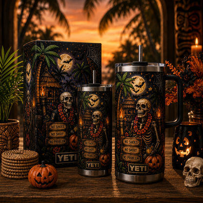 🎃 Personalized Halloween Skull 40oz Handle Tumbler