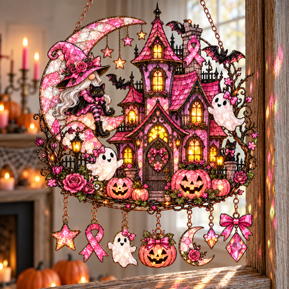 🎀 Pink Ghost Halloween Suncatcher 👻