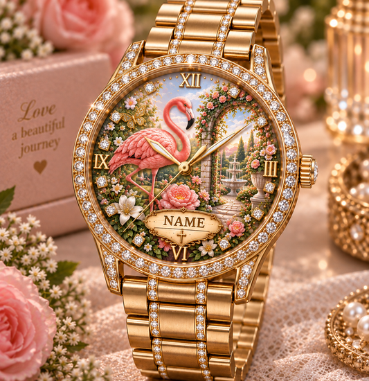 💎 Personalized Women Garden Luxury Floral Animal Watch 36mm