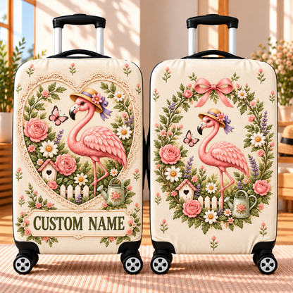 Personalized Garden Luggage Cover – Your Name, Your Favorite Animal 🌸🧳