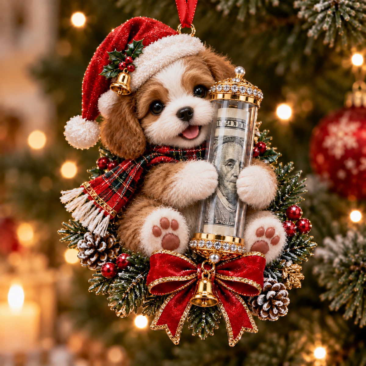 🎁Christmas Cute Animal Cash Gift Ornament – Holiday Tree Decoration🎄💵