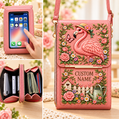 🌸 Personalized Floral Touchscreen Phone Crossbody Bag
