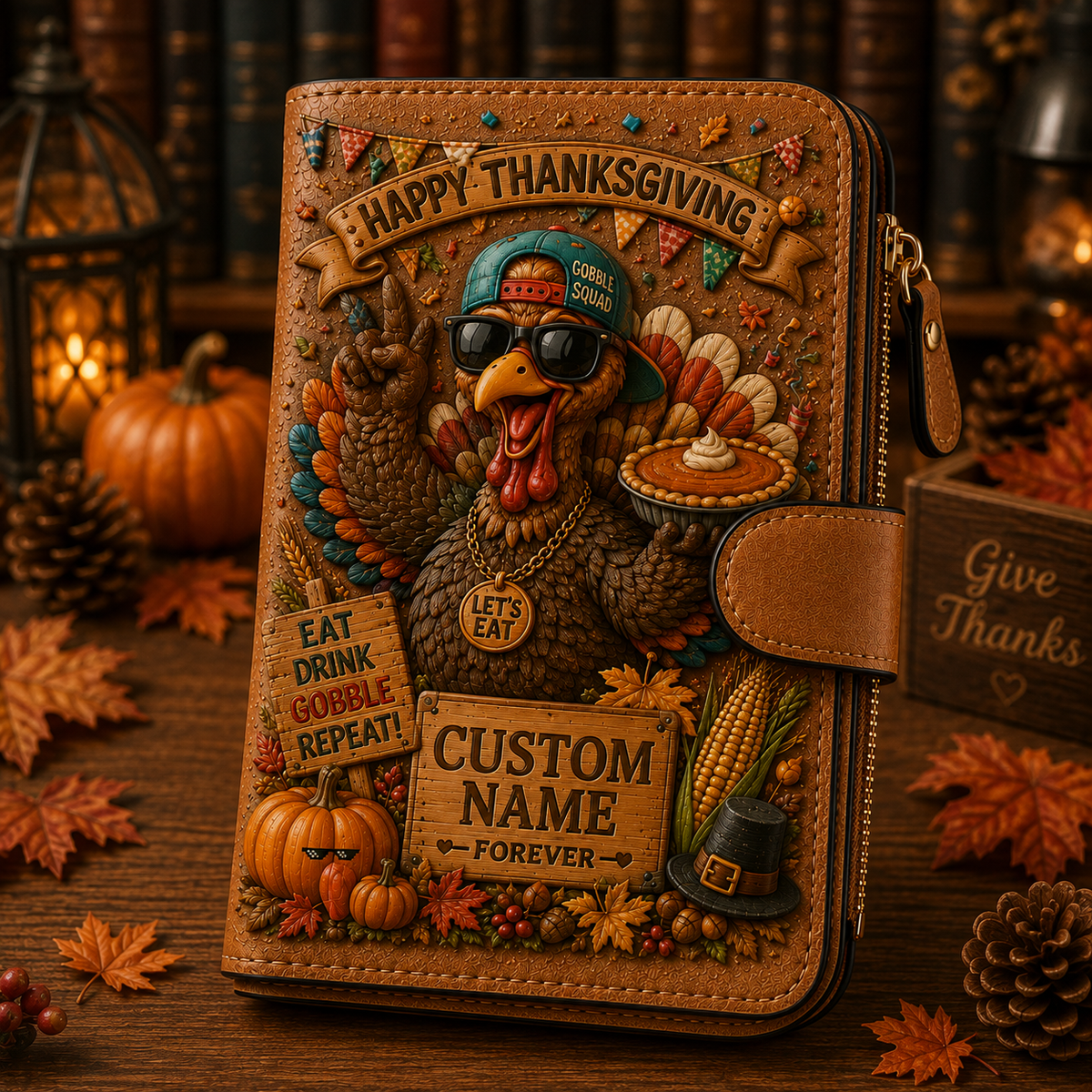 Personalized Thanksgiving Turkey Wallet