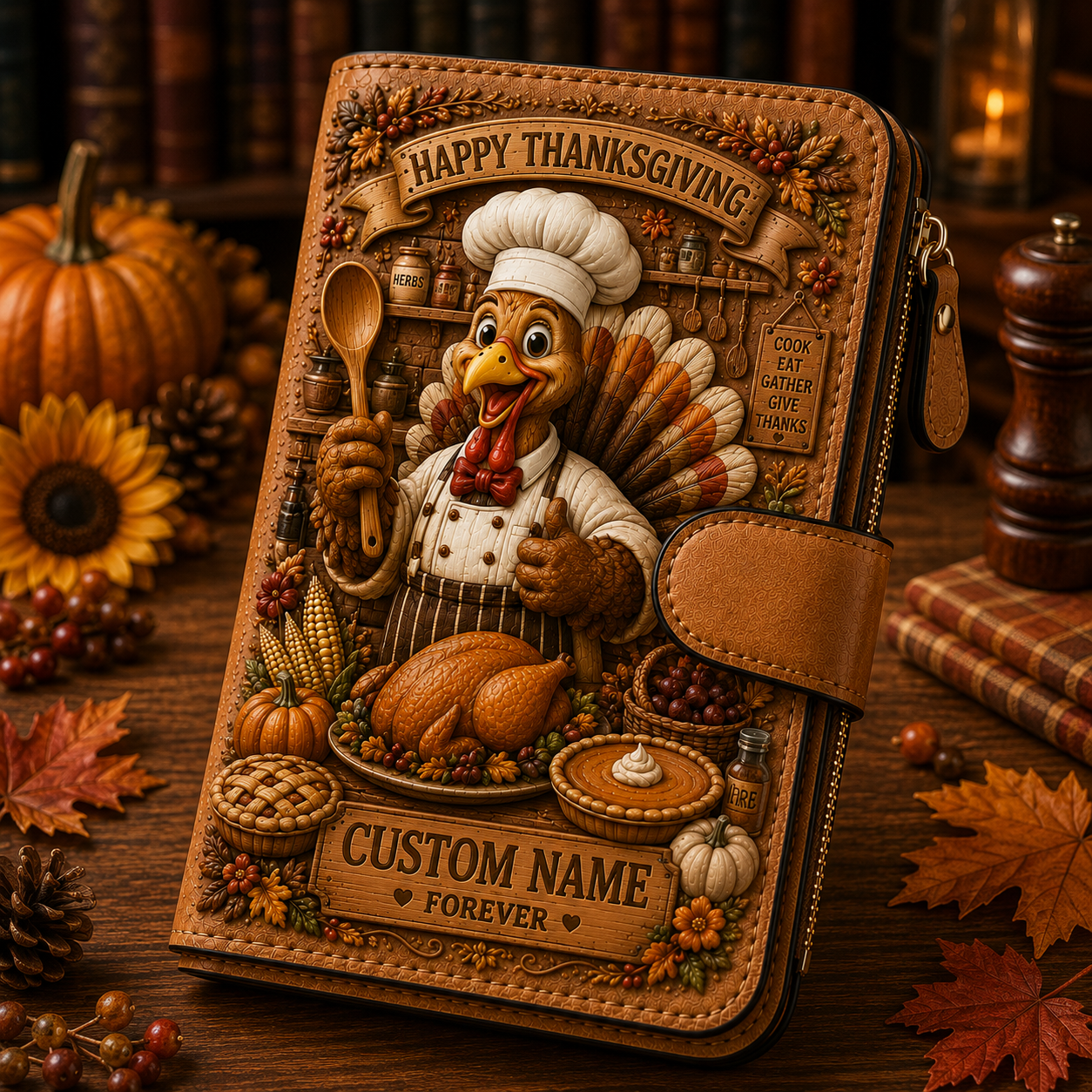 Personalized Thanksgiving Turkey Wallet