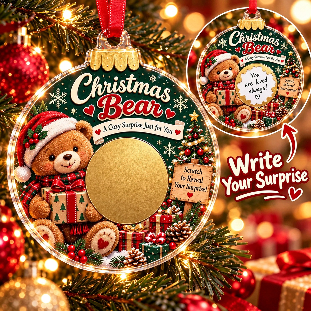🎄 Scratch to Reveal Your Surprise! DIY Secret Message Christmas Ornament 🎁