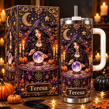 Personalized Witch Fortune Teller Halloween Tumbler