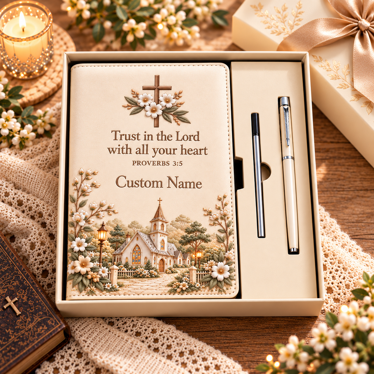 ✝️Carry Your Faith Journal Gift - Custom Name Faith Notebook With Pen & Gift Box🌿
