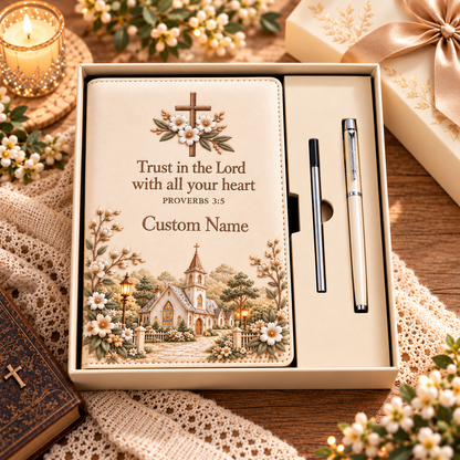 ✝️Carry Your Faith Journal Gift - Custom Name Faith Notebook With Pen & Gift Box🌿