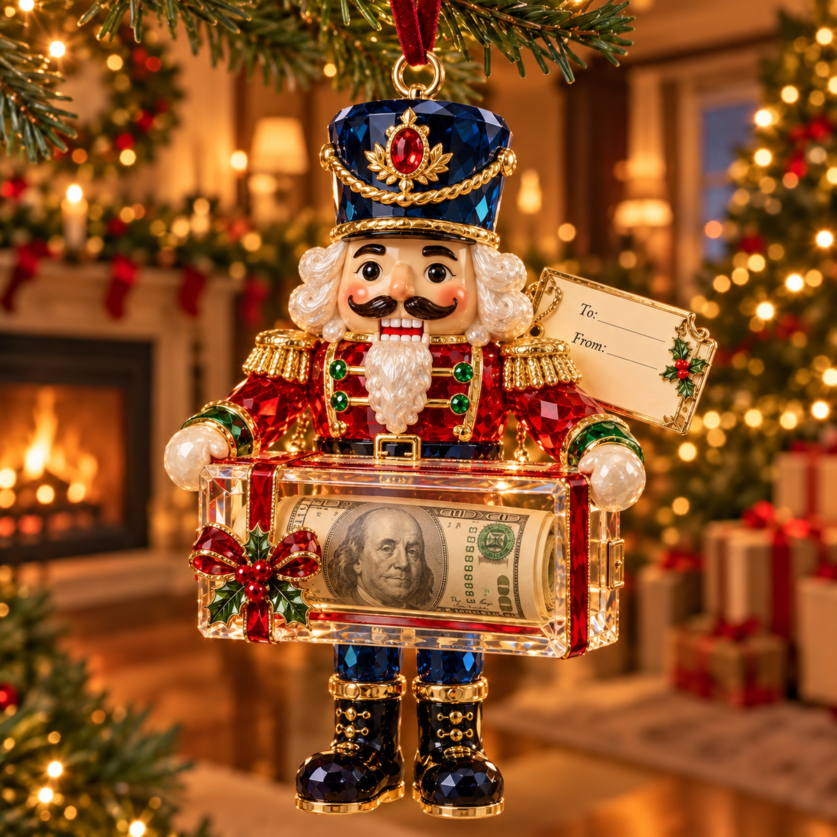 2026 Crystal-Style Christmas Money Holder Ornaments – 20 Festive Designs with Gift Tags