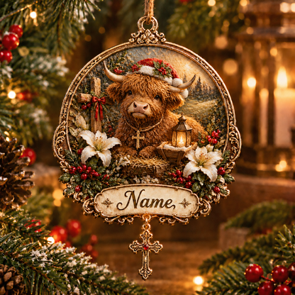 ✝️ Personalized Christian Christmas Ornament – Custom Name Faith Keepsake