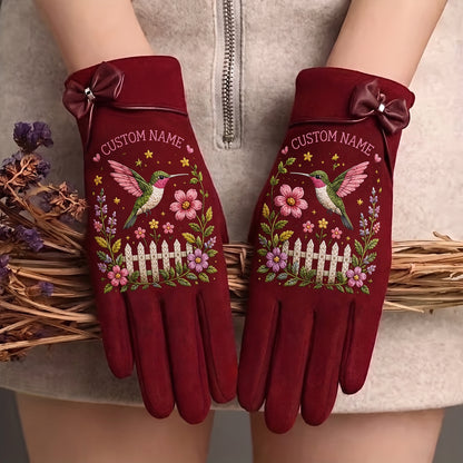 🌿 Personalized Floral Gardening Embossed Gloves –  Perfect Gift For Her🌸