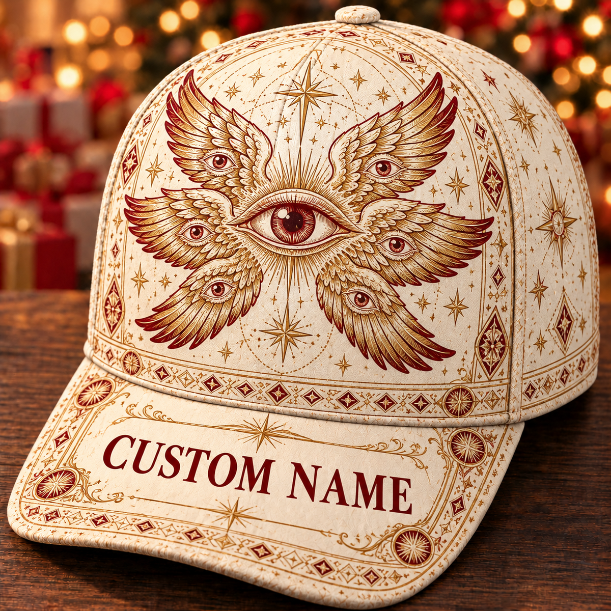 👁️✨Personalized Angel Eye Baseball Cap – Vintage Art, Your Name