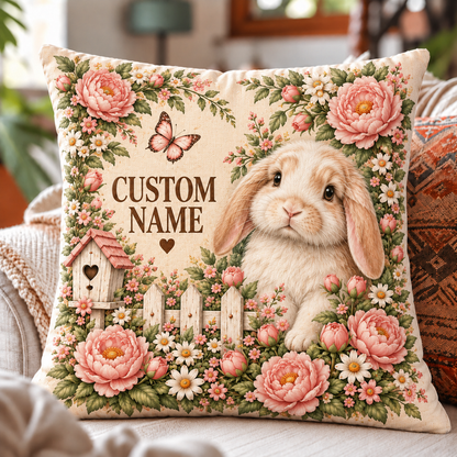 🌸 Personalized Garden Animal Pillow Cover