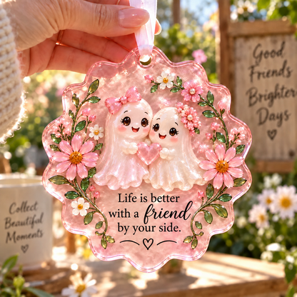 🌸Pink Cute Sea Glass Home Ornament – Keepsake Hanging Decoration
