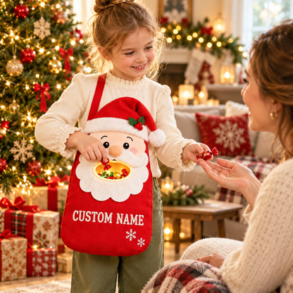 🎄🍬Personalized Christmas Candy Buddy Bag – Custom Name Kids Holiday Treat Bag