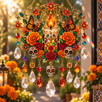 🌼 Día de los Muertos Crystal Suncatcher