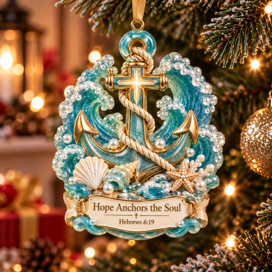 🌊✝️ Christian Ocean Inspired Christmas Ornament