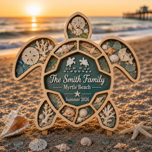 Personalized Turtle-Shaped Beach Souvenir Storage Box