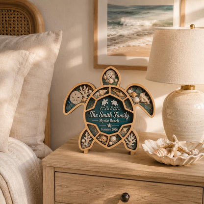 Personalized Turtle-Shaped Beach Souvenir Storage Box