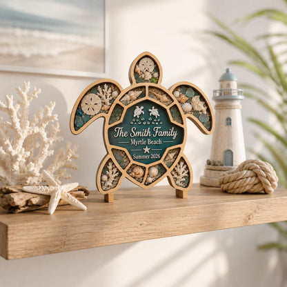 Personalized Turtle-Shaped Beach Souvenir Storage Box