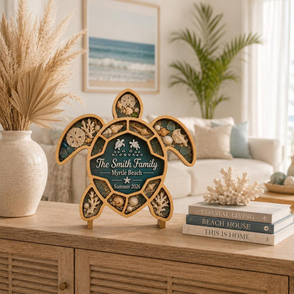 Personalized Turtle-Shaped Beach Souvenir Storage Box