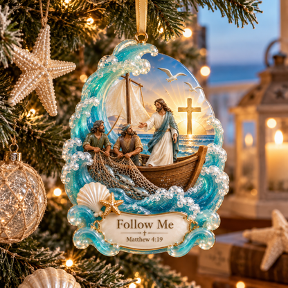🌊✝️ Christian Ocean Inspired Christmas Ornament