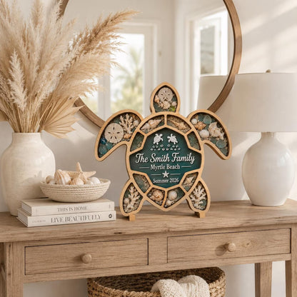 Personalized Turtle-Shaped Beach Souvenir Storage Box
