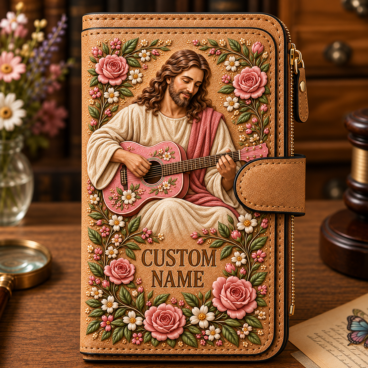 Personalized Jesus Wallet – Playful Pink Collection 🌸