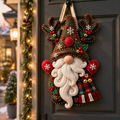 Christmas Gnome Mug Door Hanger 🎄 Felt Santa Gnome Wall Decor Xmas Front Door Ornament Holiday Home Decoration Gift
