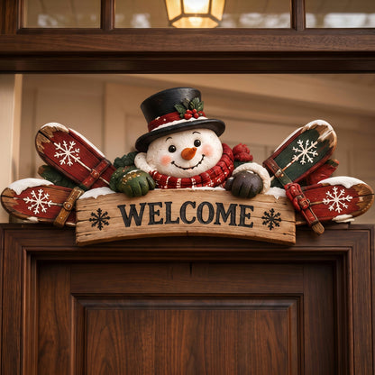 ❄️🎿 6 Styles Door Topper Collection | Rustic Winter Mountain Cabin Door Frame Decor, Christmas Above-Door Wall Sign, Seasonal Porch Home Ornament