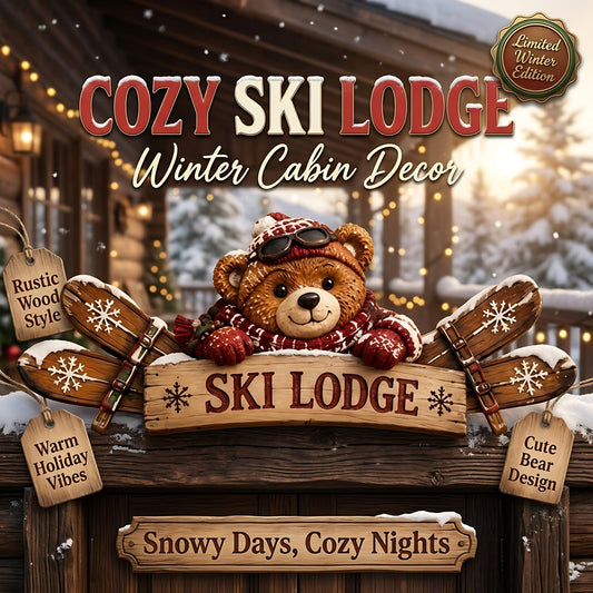 ❄️🎿 6 Styles Door Topper Collection | Rustic Winter Mountain Cabin Door Frame Decor, Christmas Above-Door Wall Sign, Seasonal Porch Home Ornament