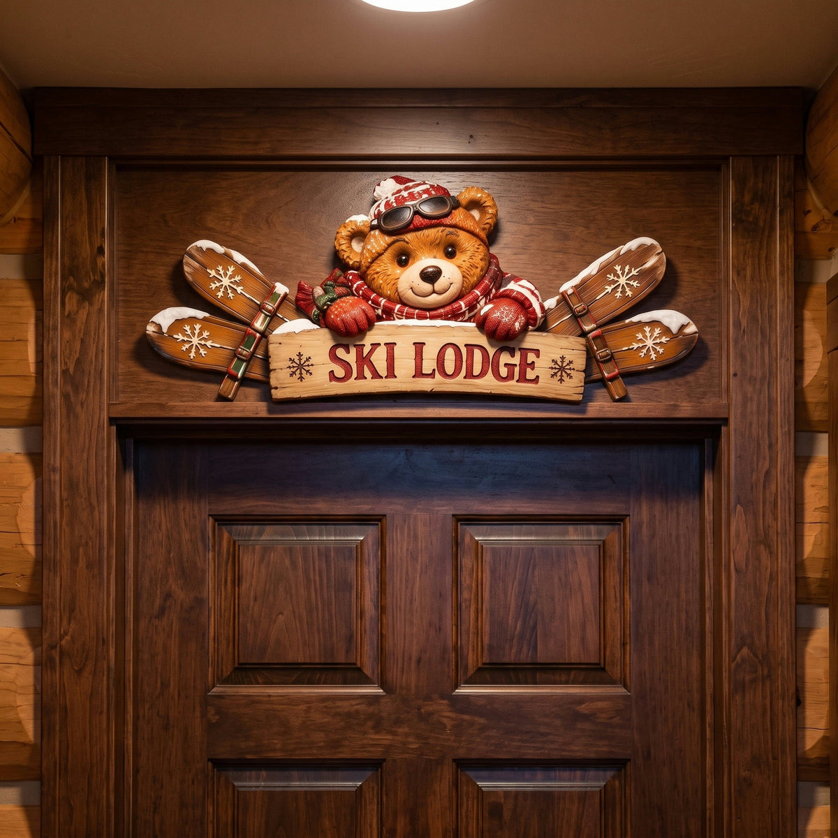 ❄️🎿 6 Styles Door Topper Collection | Rustic Winter Mountain Cabin Door Frame Decor, Christmas Above-Door Wall Sign, Seasonal Porch Home Ornament