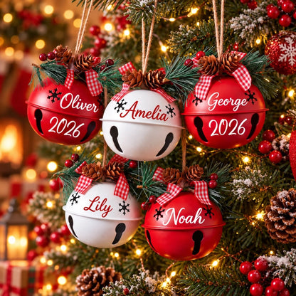 ✨ 💖 Personalized Jingle Bell Ornament – Gift For Family 🎄