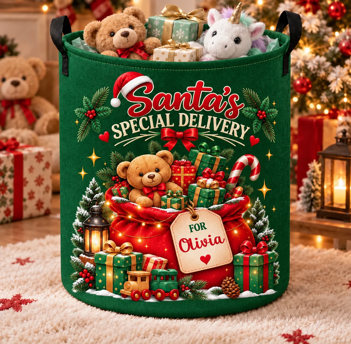 🎅 Personalized Christmas Santa’s Special Delivery Basket - Gifts For Kids