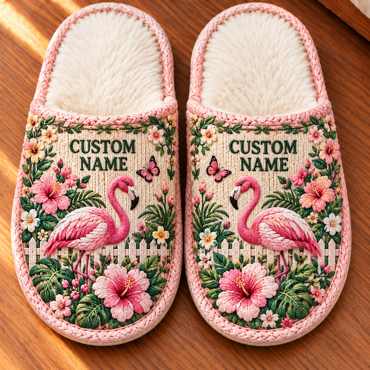 🌸🐦Personalized Cozy Animal Garden Floral Slippers - Gifts For Winter