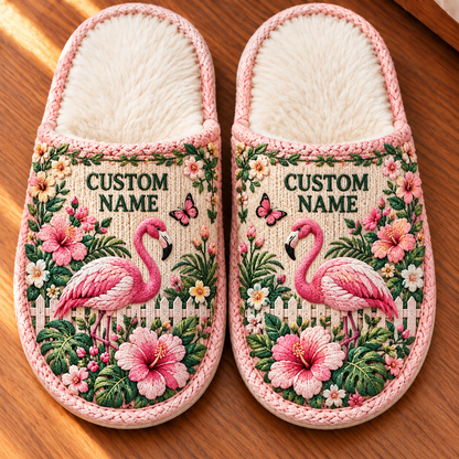 🌸🐦Personalized Cozy Animal Garden Floral Slippers - Gifts For Winter