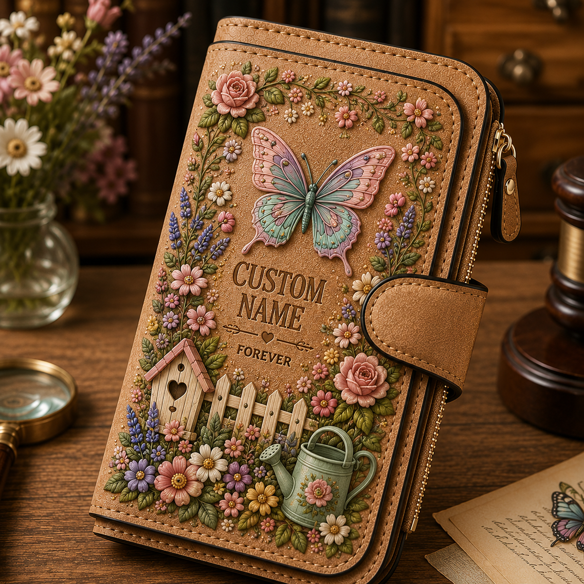 🌸 Personalized Garden Wallet - Perfect Gift For Her 🌿