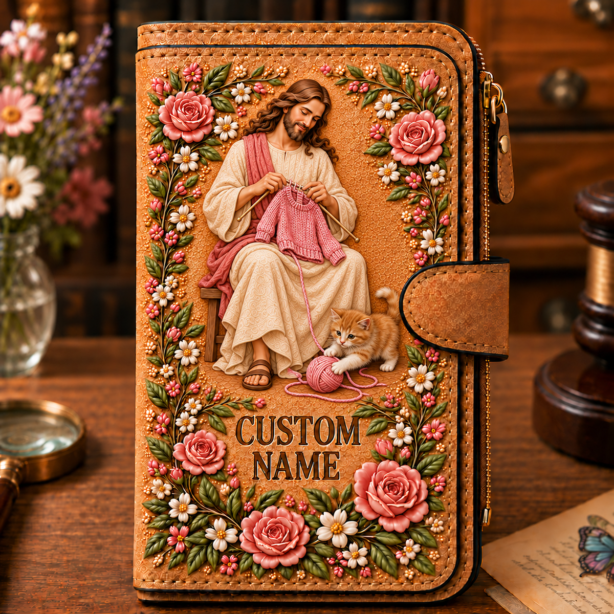 Personalized Jesus Wallet – Playful Pink Collection 🌸
