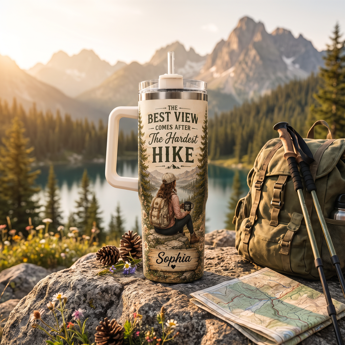 🎁Personalized Hiking Tumbler With Name🥤