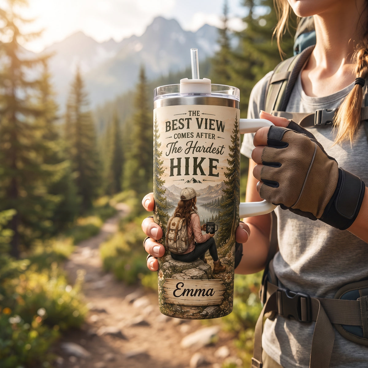 🎁Personalized Hiking Tumbler With Name🥤
