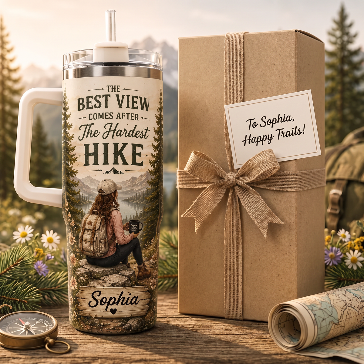 🎁Personalized Hiking Tumbler With Name🥤