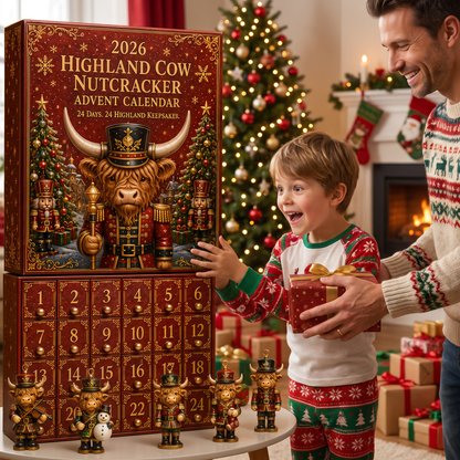 2026 Highland Cow Nutcracker Advent Calendar